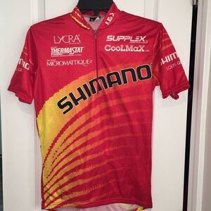 Red Shimano Louis Garneau Touring racing bike cycling men’s riding jersey S